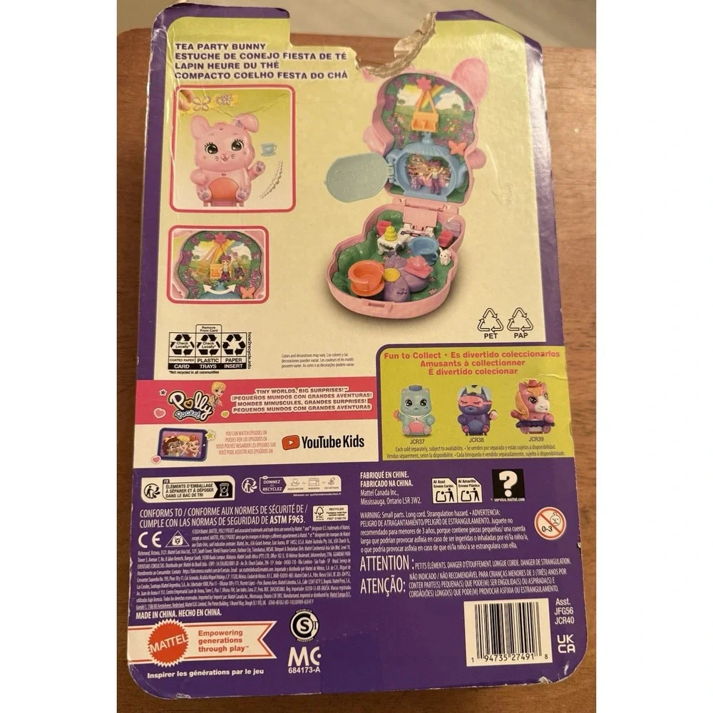 Polly Pocket Tea Party Bunny Compact Travel Toy Playset Toy New With‎ Tag